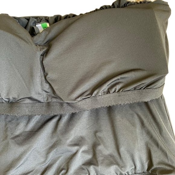 NWT J.Crew Draped Blouson One Piece Swimsuit Strapless Black Plus Size Sz 22 - Picture 11 of 16